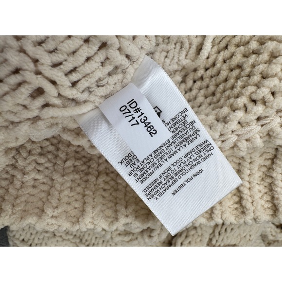 NWT EXPRESS Chunky Cable Knit Sweater Cream Ivory Cotton Size S - Picture 5 of 10